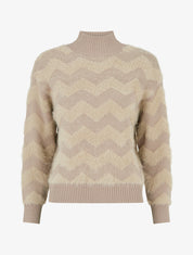 Pull droit uni duveteux - Taupe - 1