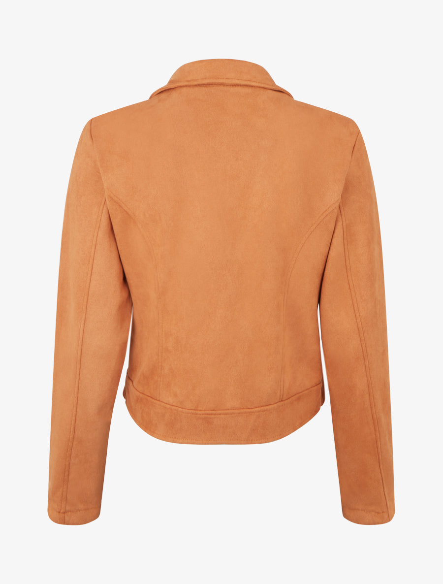 Veste style perfecto en suédine - Orange - 2