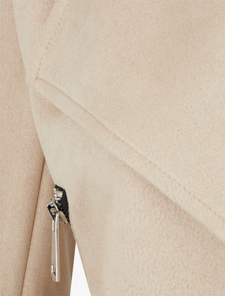 Chaqueta de ante con cuello chal - Beis