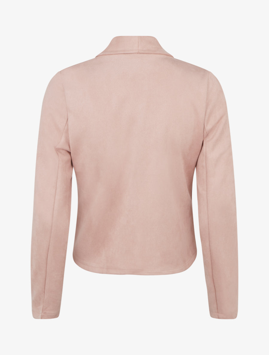 Chaqueta de ante con cuello chal - Rosa