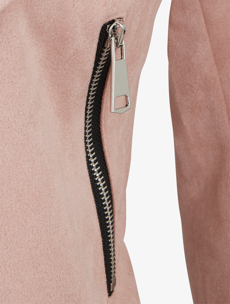 Chaqueta de ante con cuello chal - Rosa