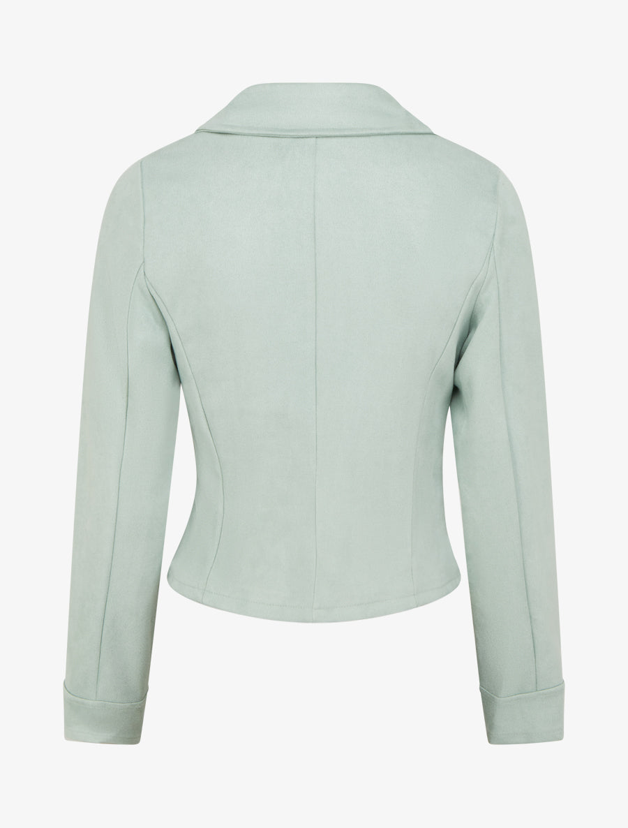 Veste en suédine à fermeture zippée - Vert d&