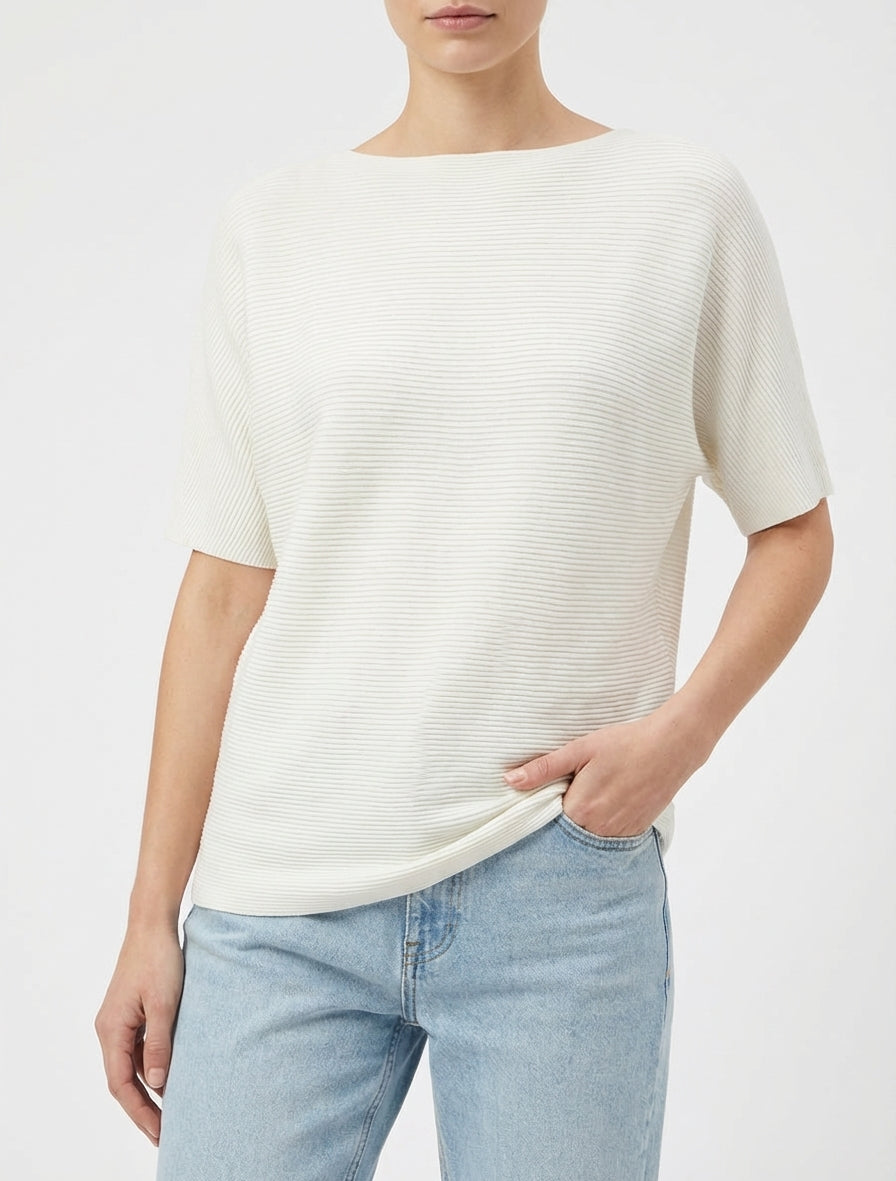 Top texturizado de manga corta - Crudo