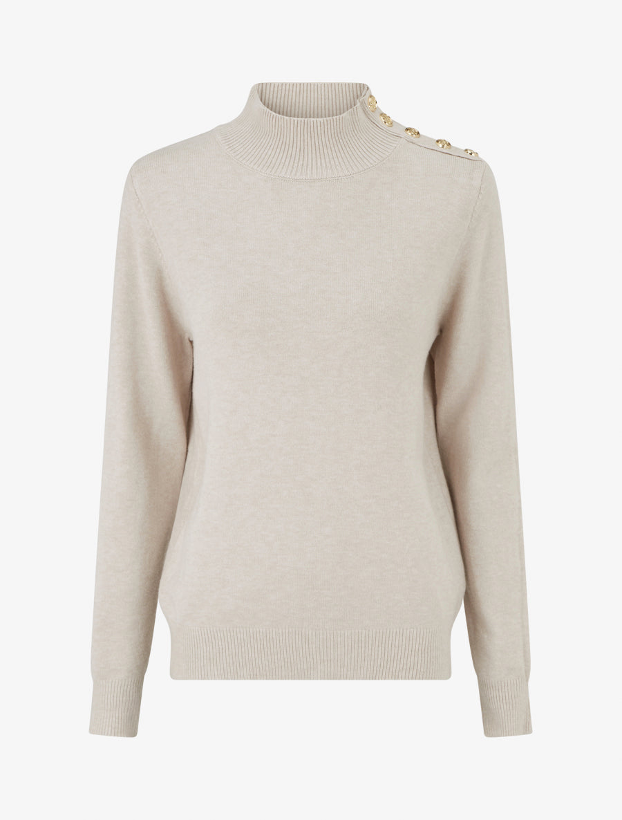 Pull uni à boutons décoratifs à l&