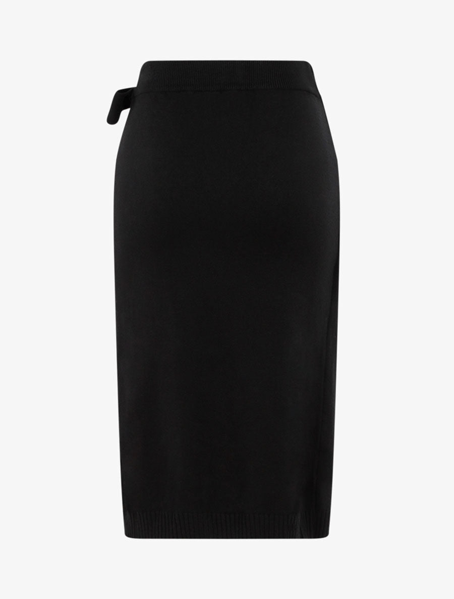 Jupe style portefeuille en maille - Noir - 2