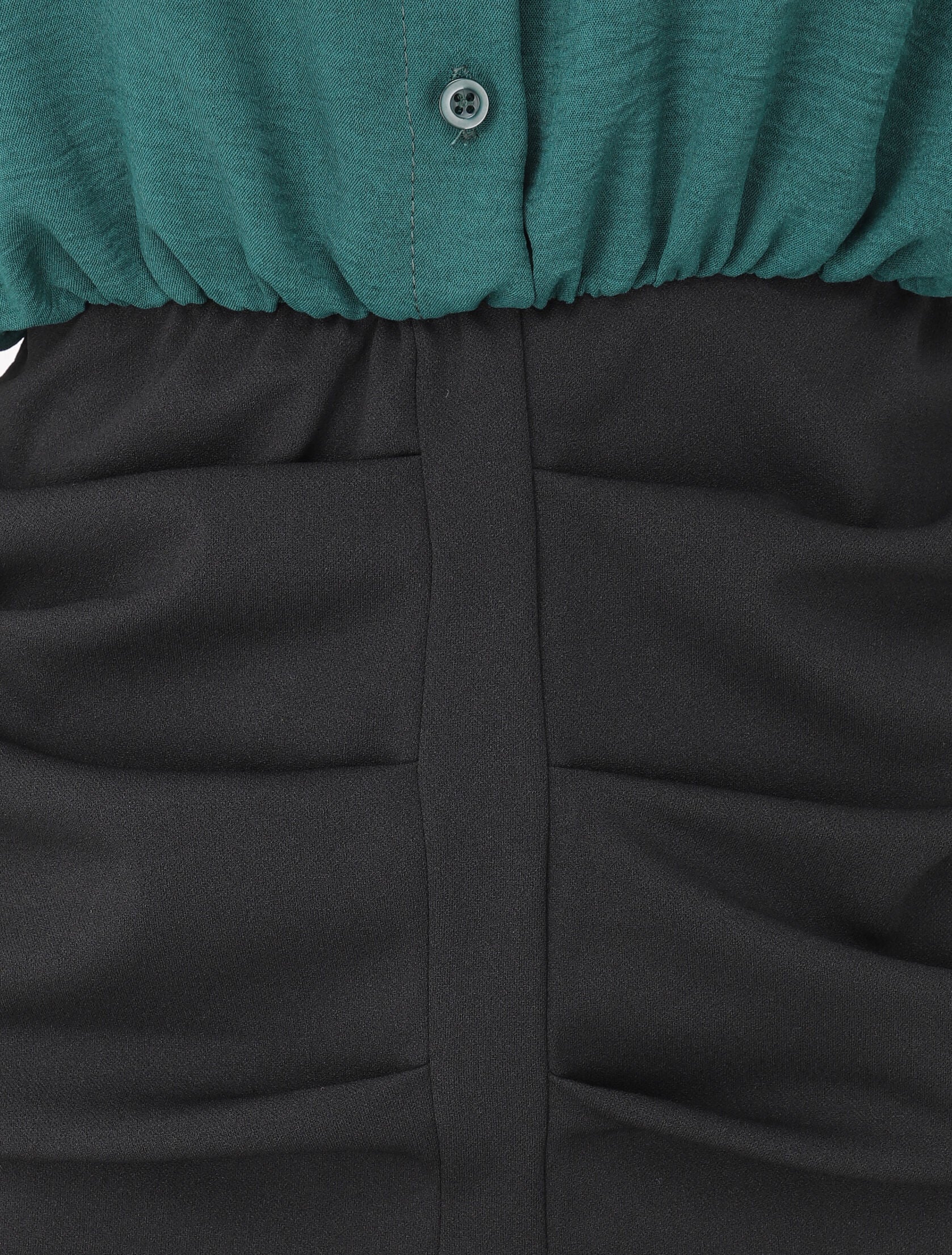 Robe moulante à fronces - Vert/noir - 3