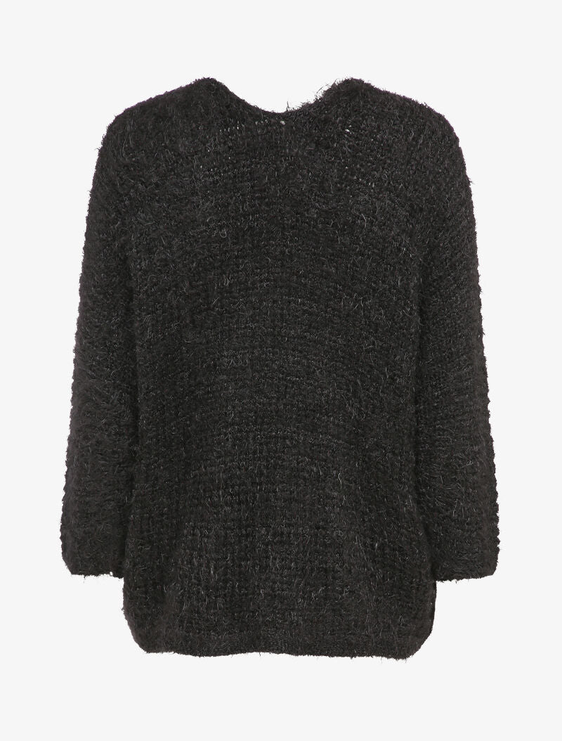 Gilet à plumetis et pans asymétriques - Noir - 2