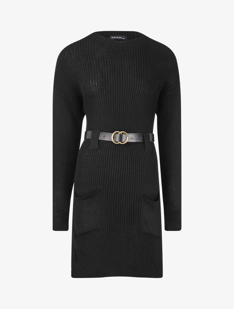 Robe pull à col montant - Noir - 4