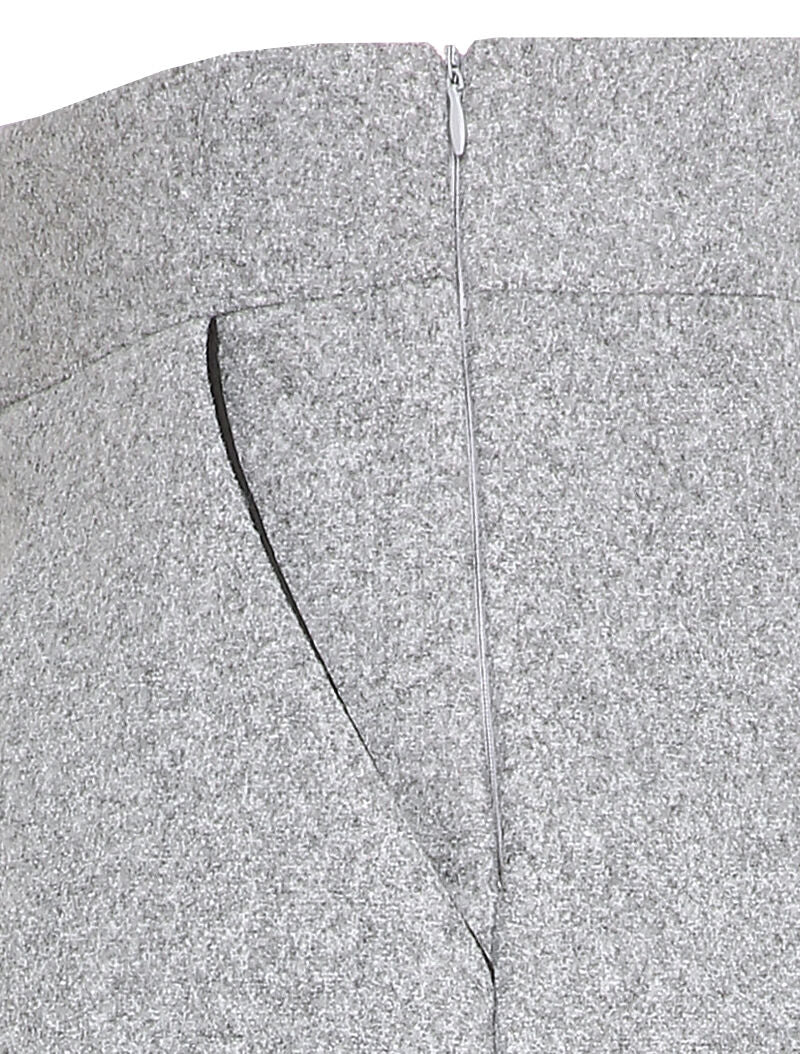 Jupe trapèze en feutrine - Gris clair - 3