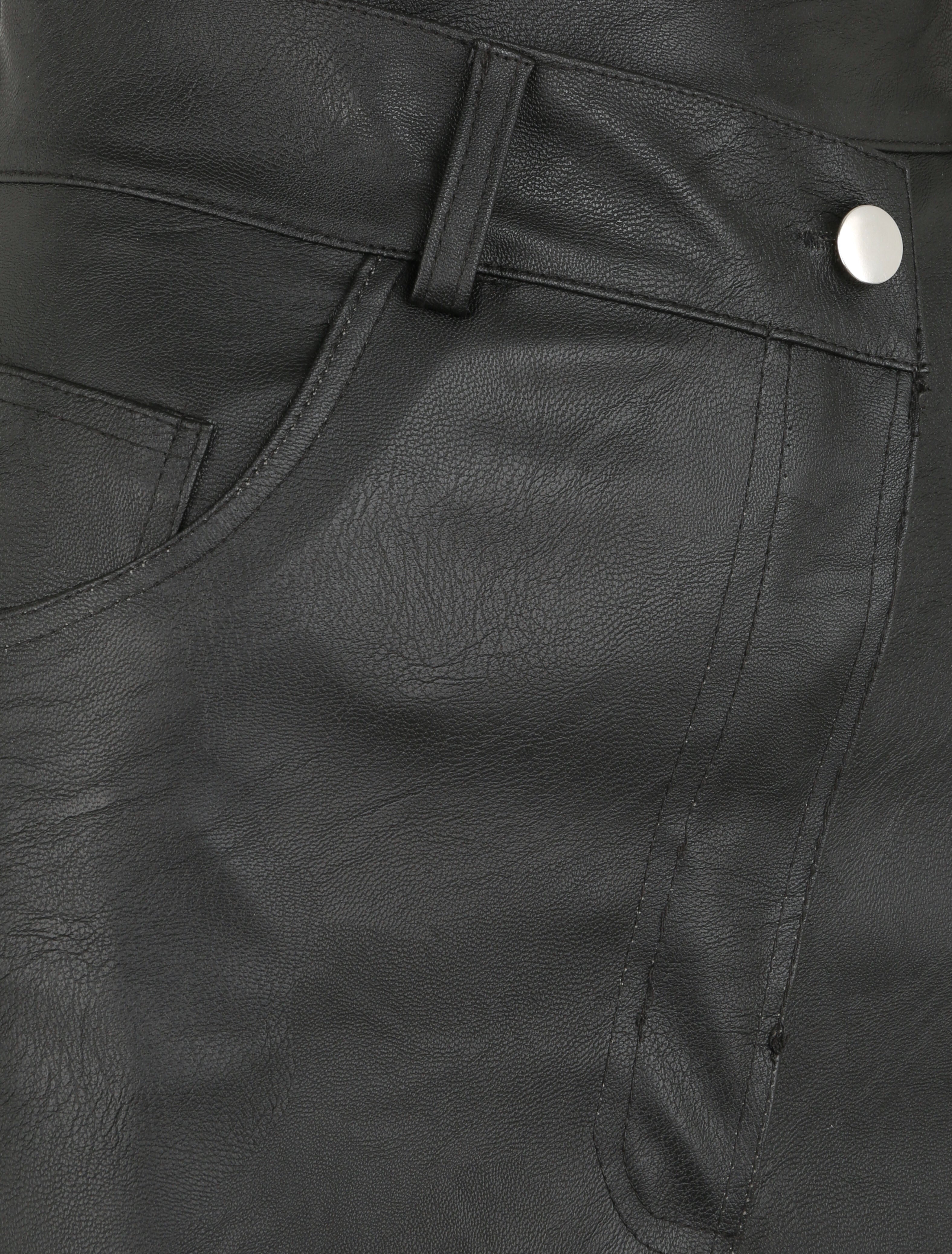 Jupe portefeuille en simili - Noir - 3