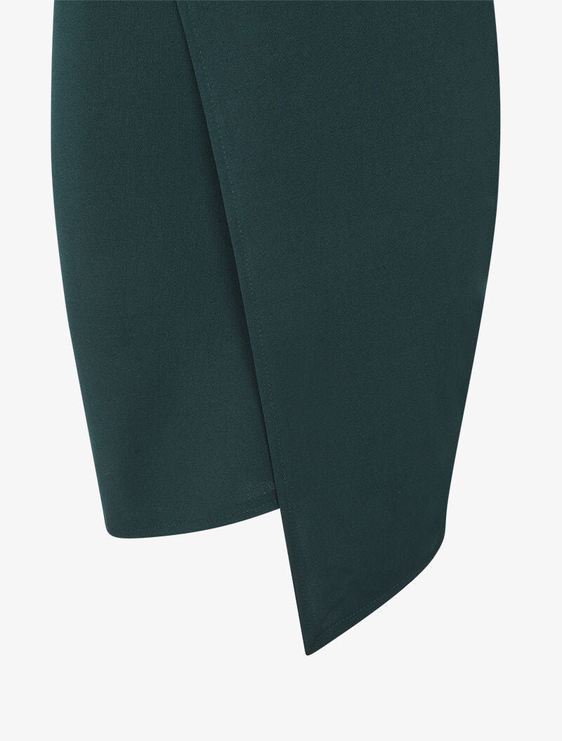 Robe cache-coeur asymétrique à fines bretelles - Vert foncé - 3