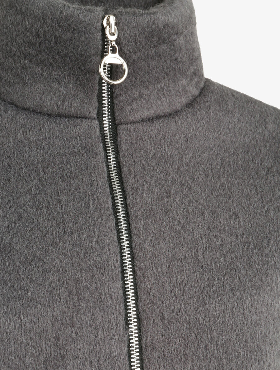 Veste zippée à col montant - Gris - 3