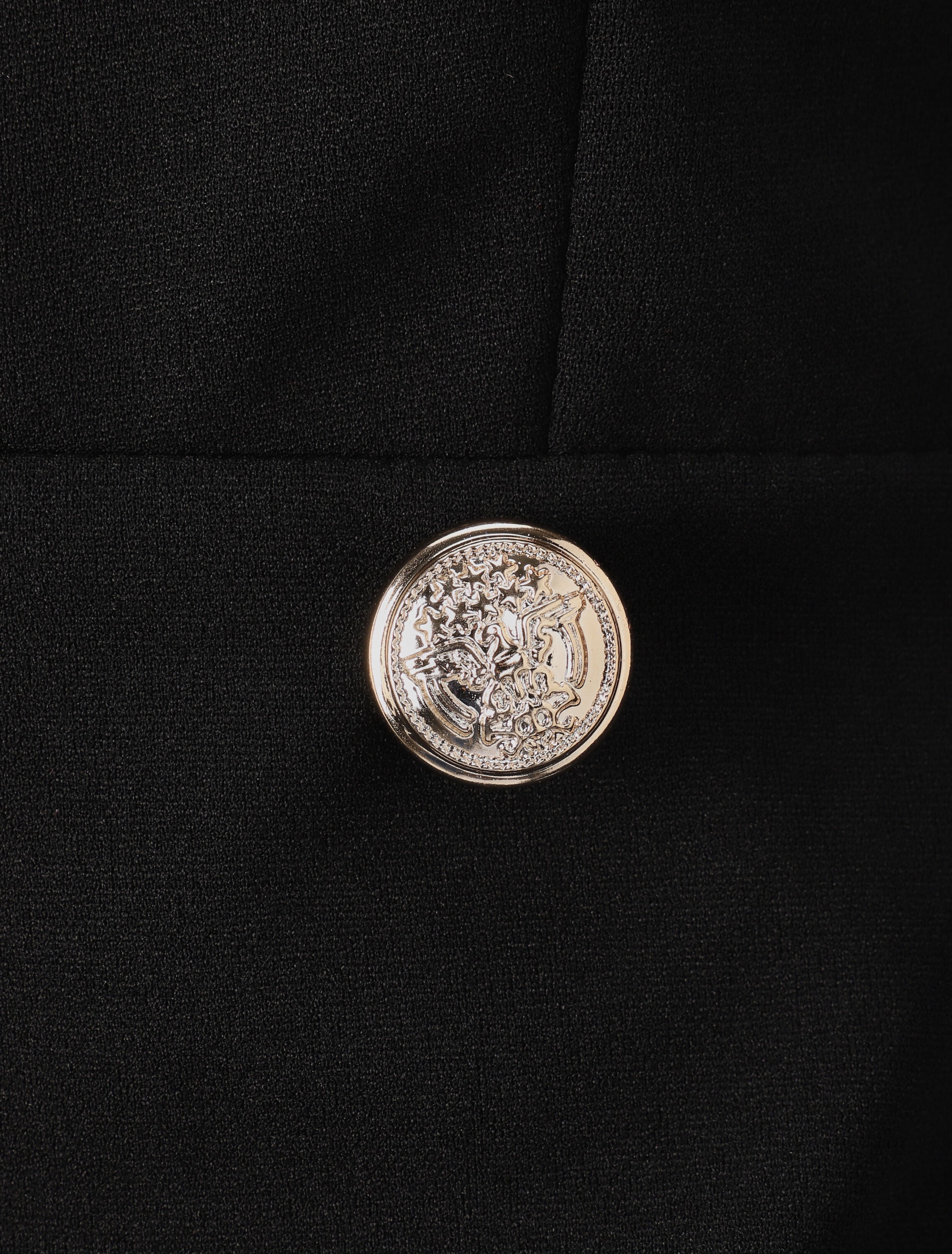Robe à col carré et bords en dentelle - Noir - 4