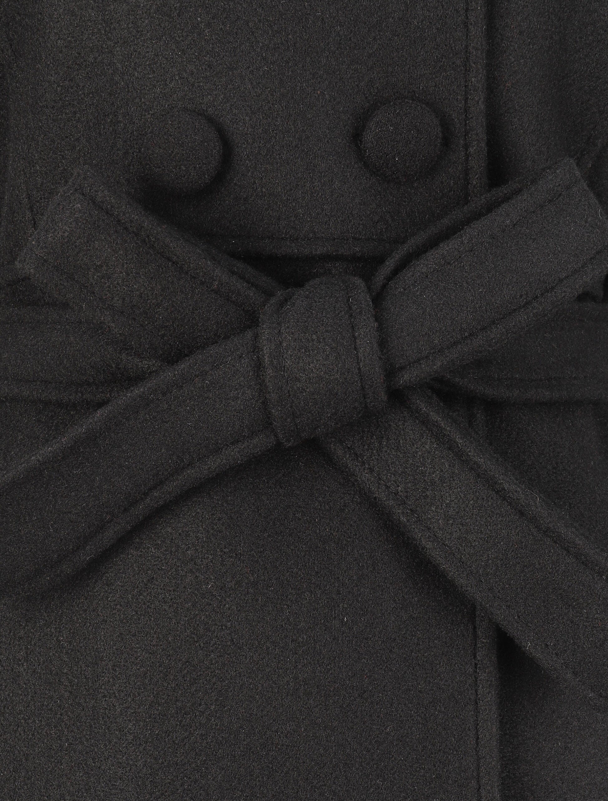 Manteau long à pans croisés et capuche - Noir - 3