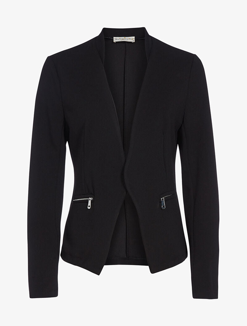 Veste à fausses poches contrastantes - Noir - 1