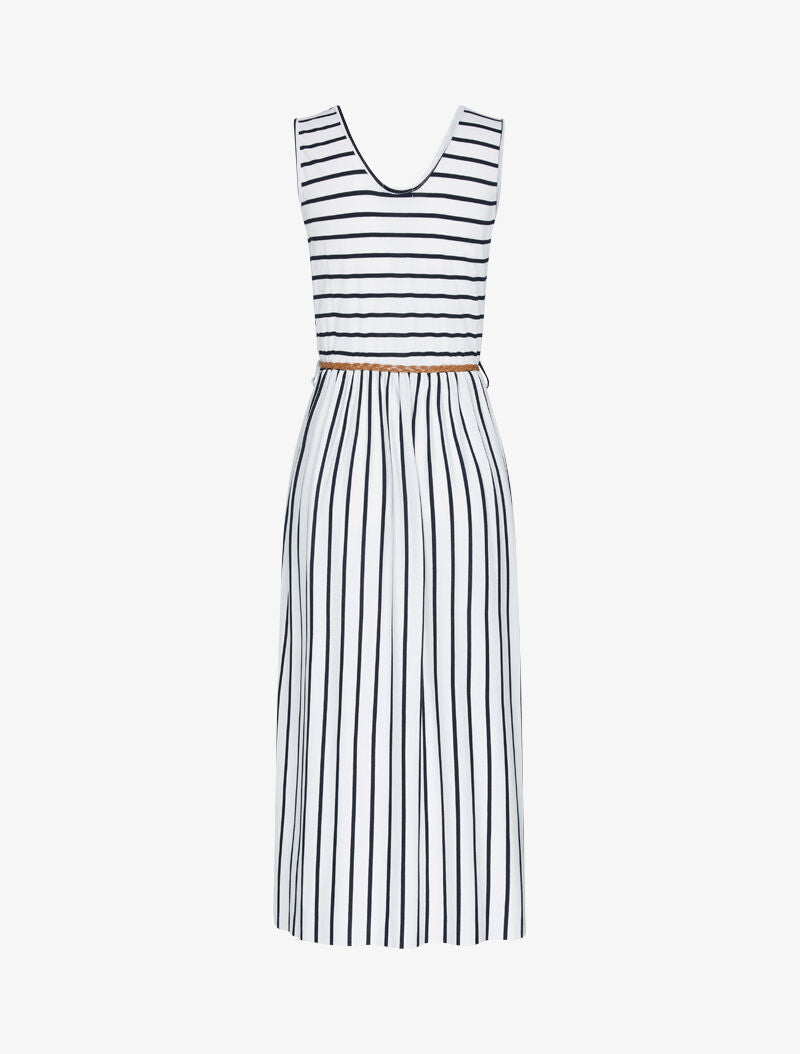 Robe longue à imprimé style marinière - Blanc - 2