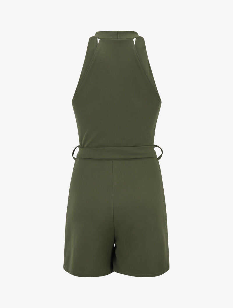 Combishort à buste zippé - Kaki - 3