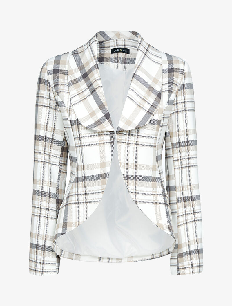 Blazer ouvert à pans asymétriques - Beige - 3