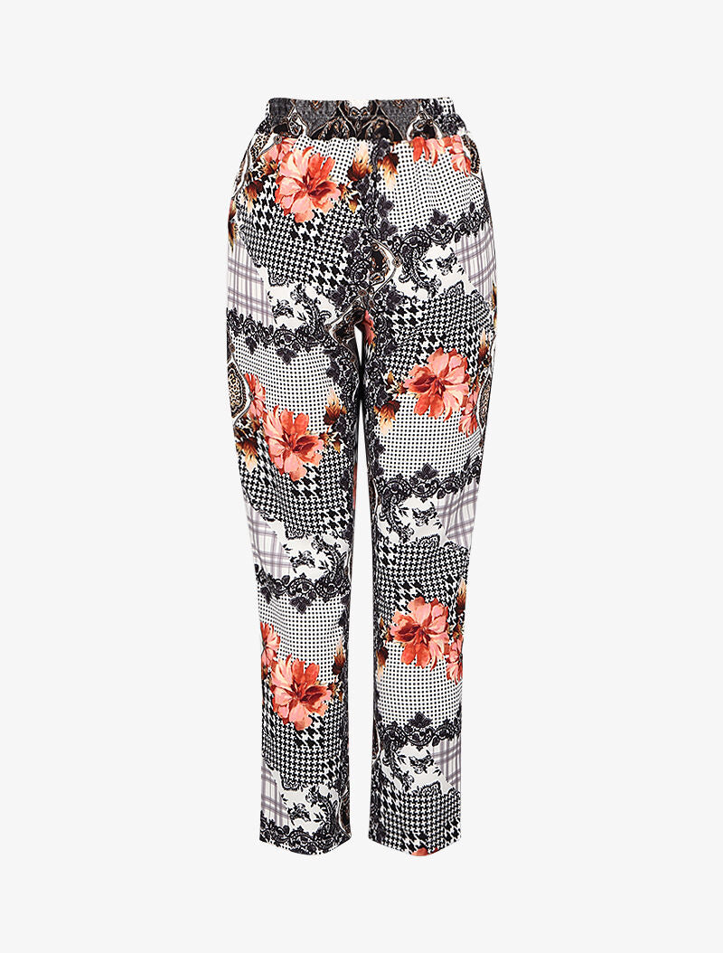 Pantalon carotte à imprimés - Noir - 2