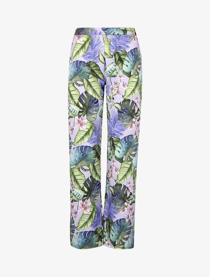 Pantalon ajouré à imprimés - Lilas - 1