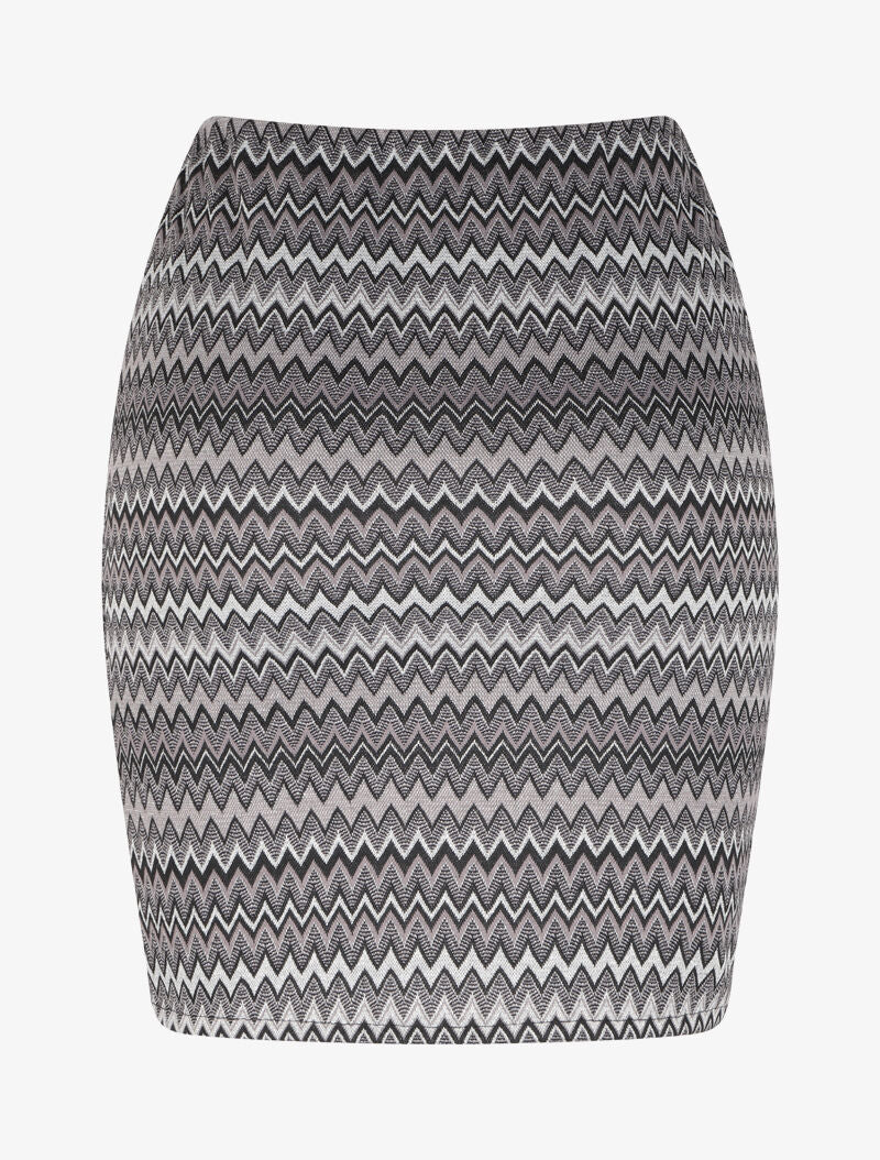 Jupe crayon irisée à imprimé graphique - Gris foncé - 2