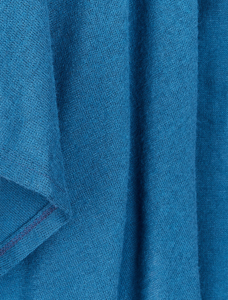 Gilet ouvert à col châle - Bleu charrette - 4