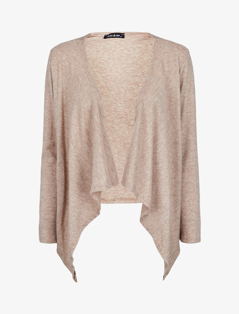 Gilet ouvert à col châle - Beige - 2