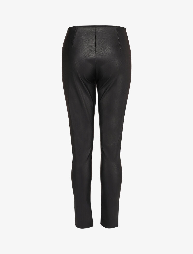 Pantalon en simili à grand anneau - Noir - 2