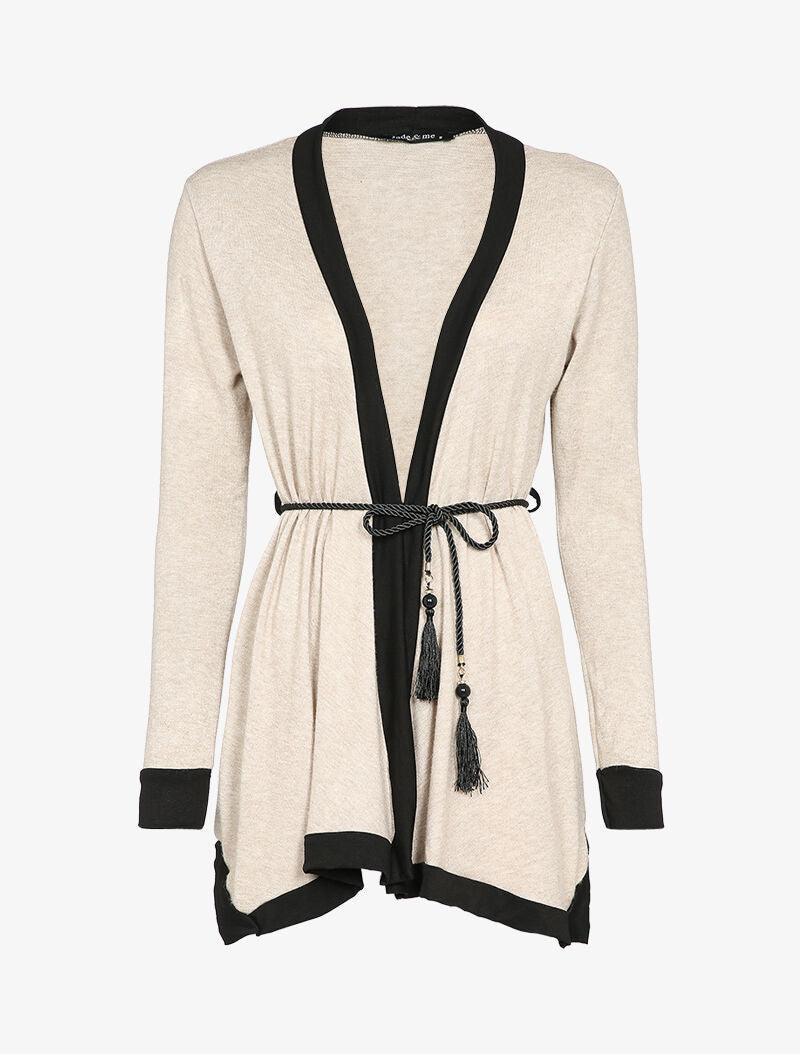 Gilet à pans asymétrique - Beige - 2