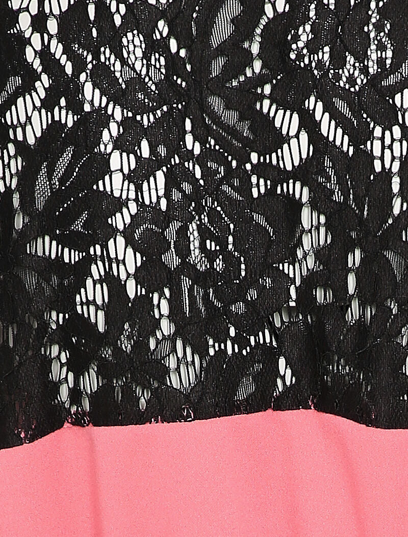 Robe patineuse à dos ajouré - Rose - 4