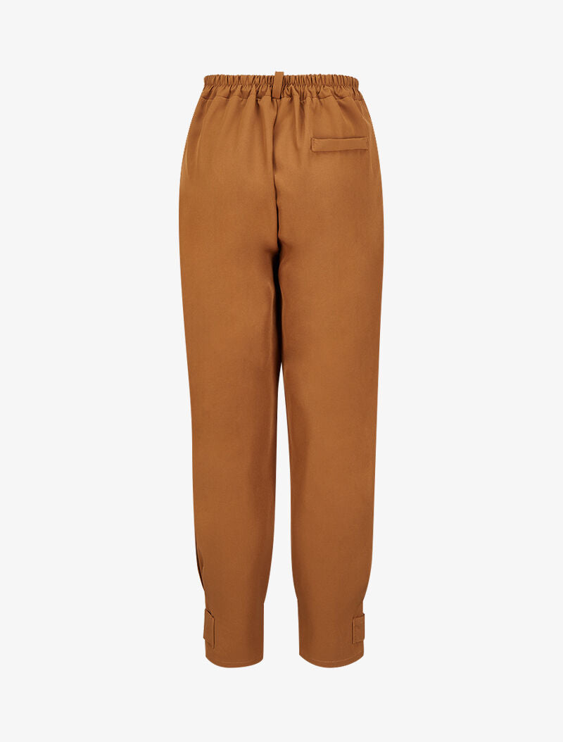 Pantalon carotte à chevilles boutonnées - Camel - 2