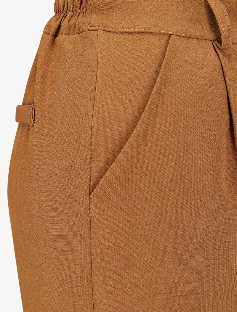 Pantalon carotte à chevilles boutonnées - Camel - 3