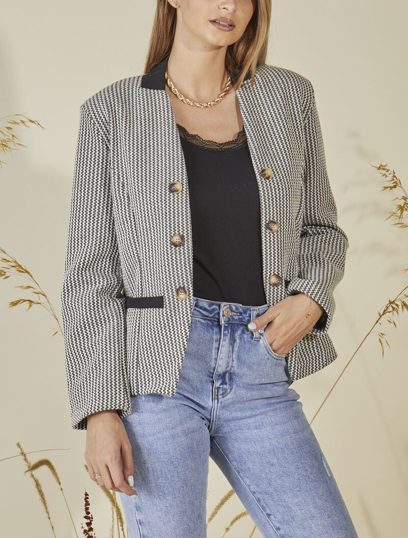 Veste en tweed - Noir/blanc - 1