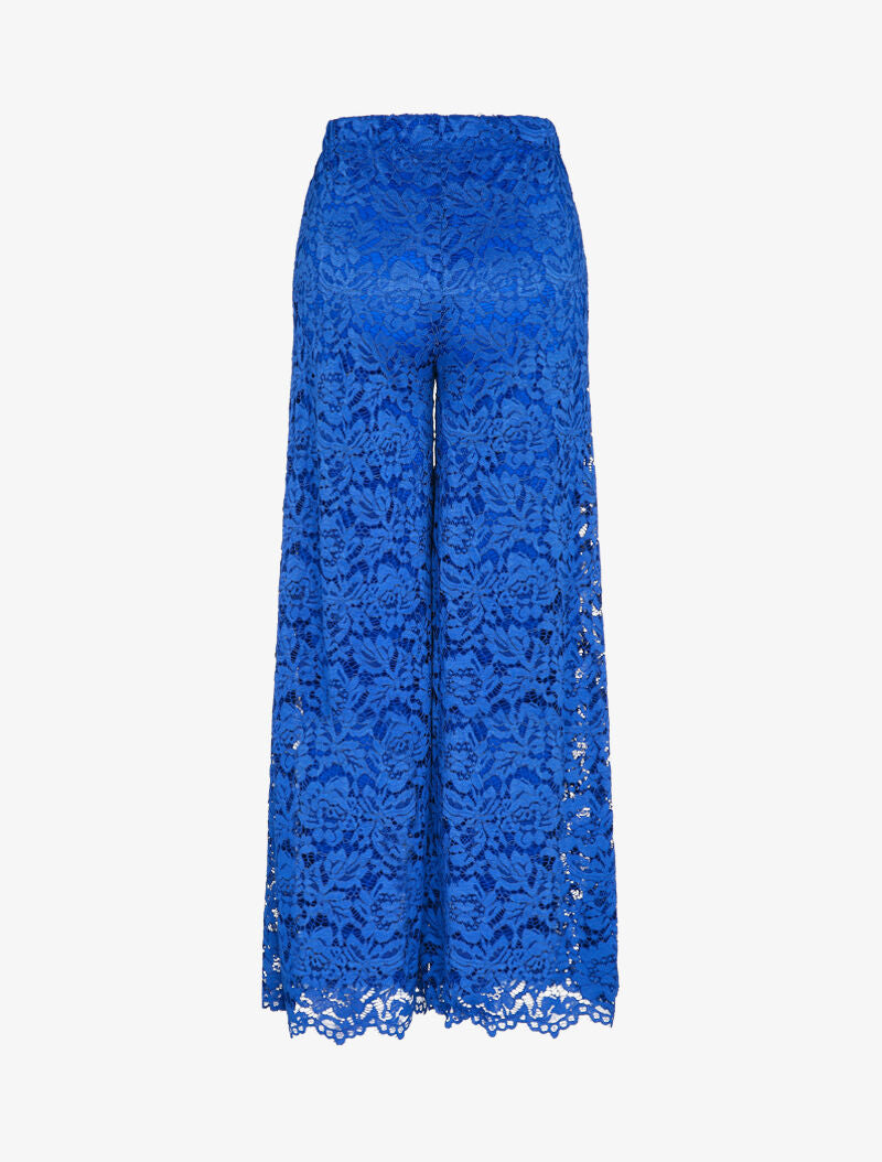 Pantalon extra long en dentelle - Bleu électrique - 2