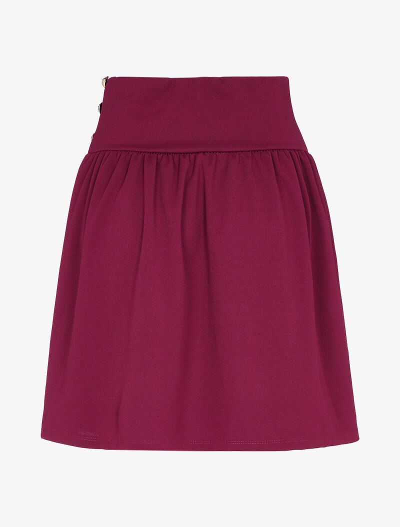 Jupe taille haute patineuse - Bordeaux - 2
