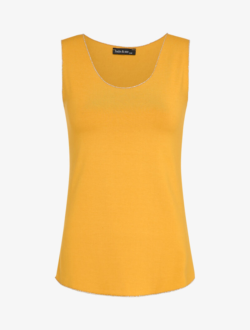 Top sans manches à détails irisés - Jaune - 4