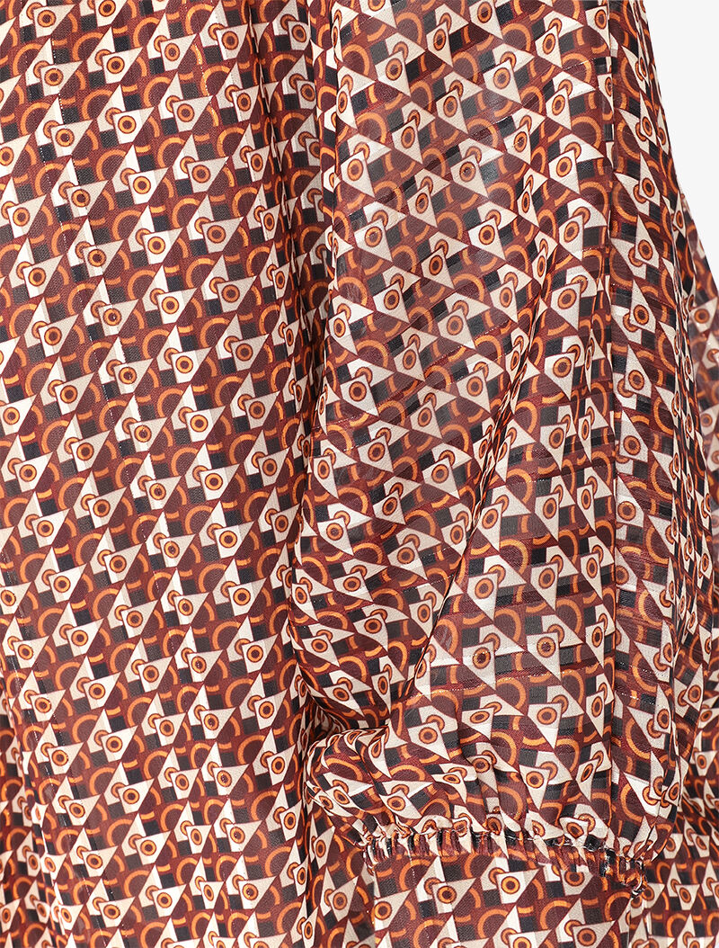Blouse imprimé graphique coupe chauve-souris - Camel - 3