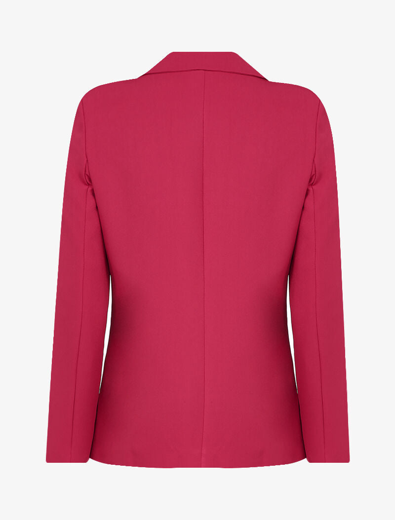 Blazer à poches plaquées et épaulettes - Rouge - 2