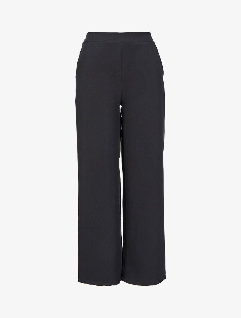 Pantalon droit à taille élastiquée - Noir - 4