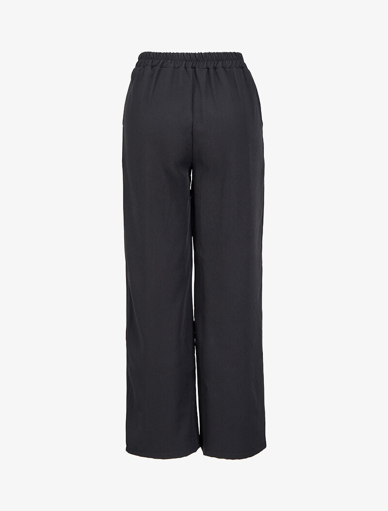 Pantalon droit à taille élastiquée - Noir - 2