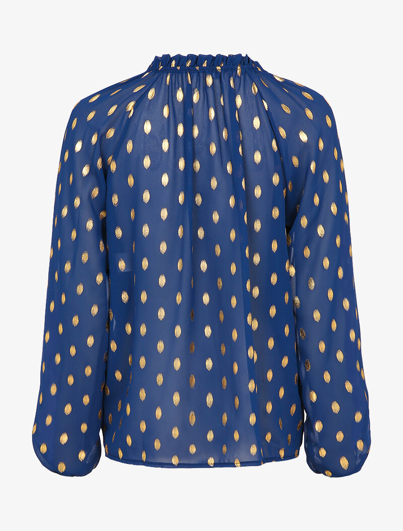Blouse irisée à col stylisé - Bleu marine - 2