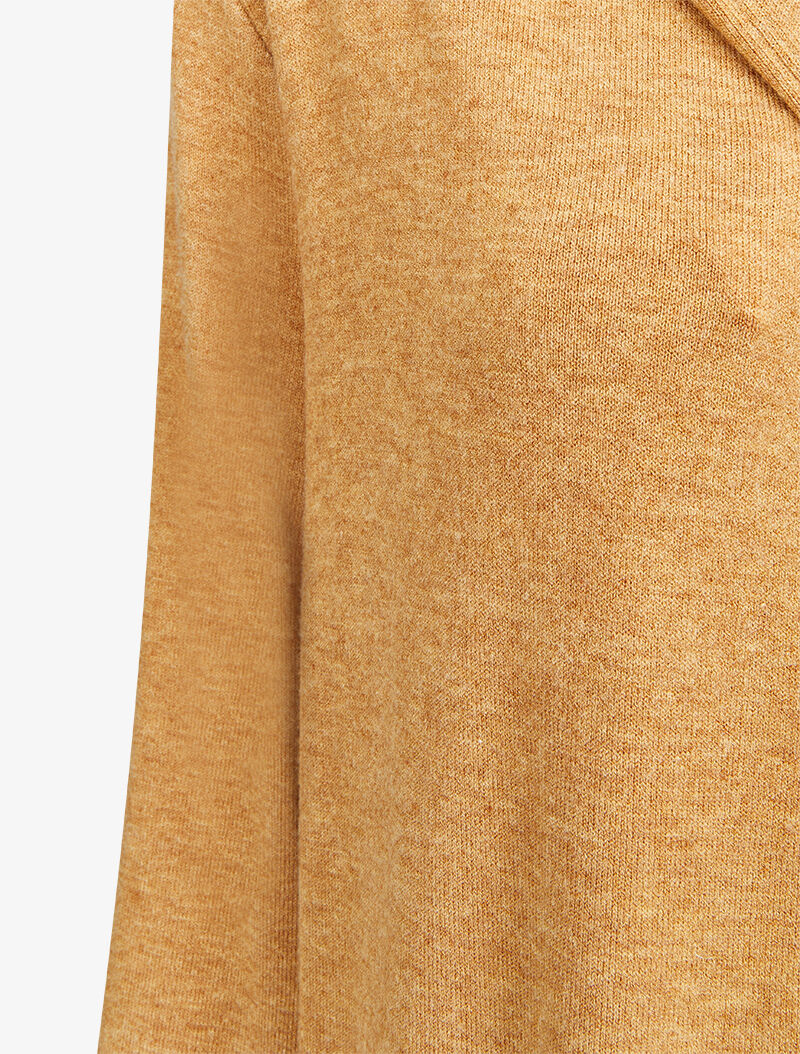Gilet doux et long à capuche - Camel - 3