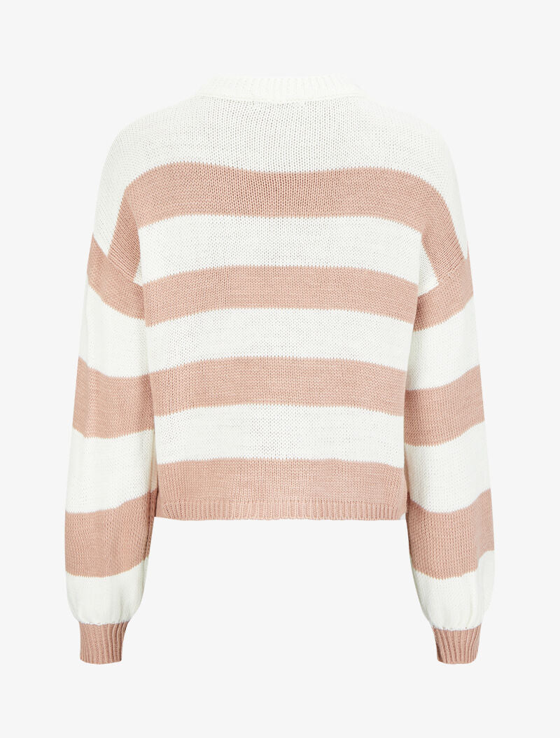 Pull à rayures - Rose/blanc - 2
