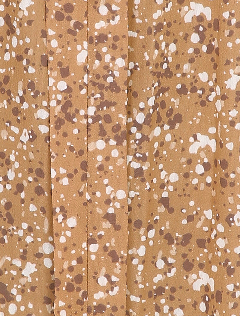 Robe patineuse à imprimé moucheté - Camel - 3