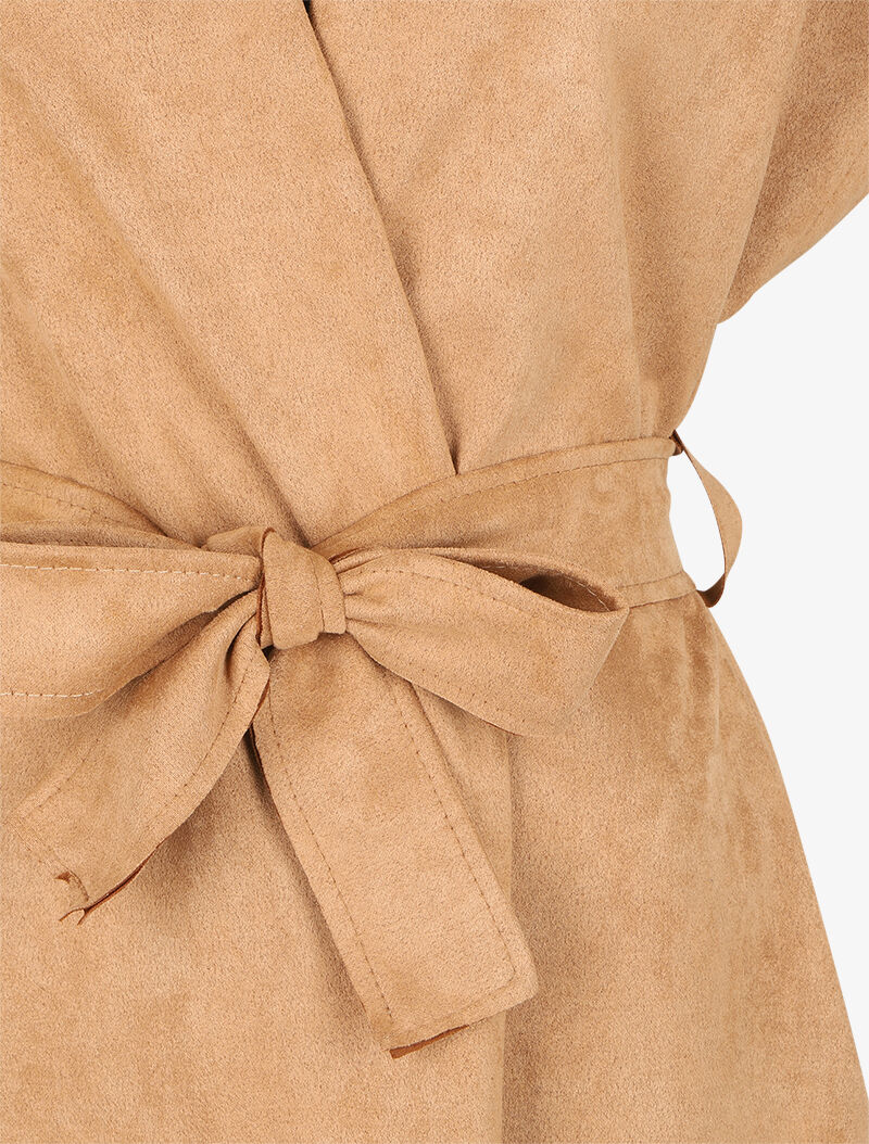 Veste à franges en suédine - Camel - 3