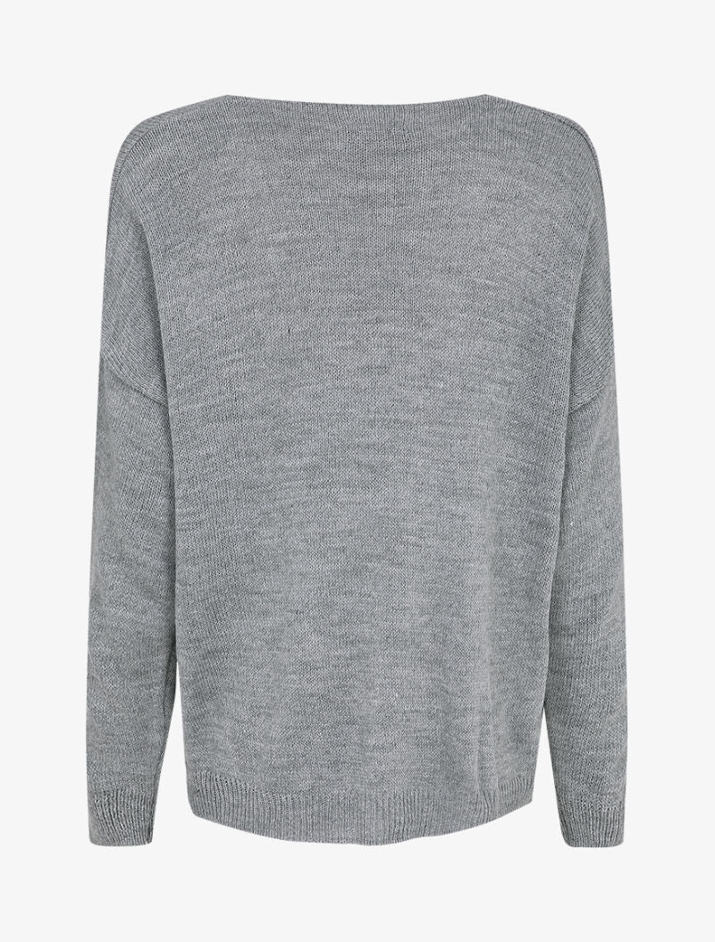 Pull long oversize imprimé "out dream yourself" - Gris foncé - 2