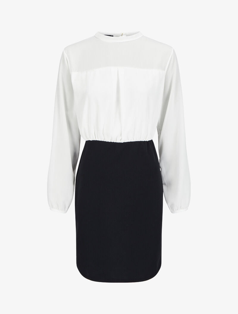 Robe fourreau à buste en voile - Blanc - 4