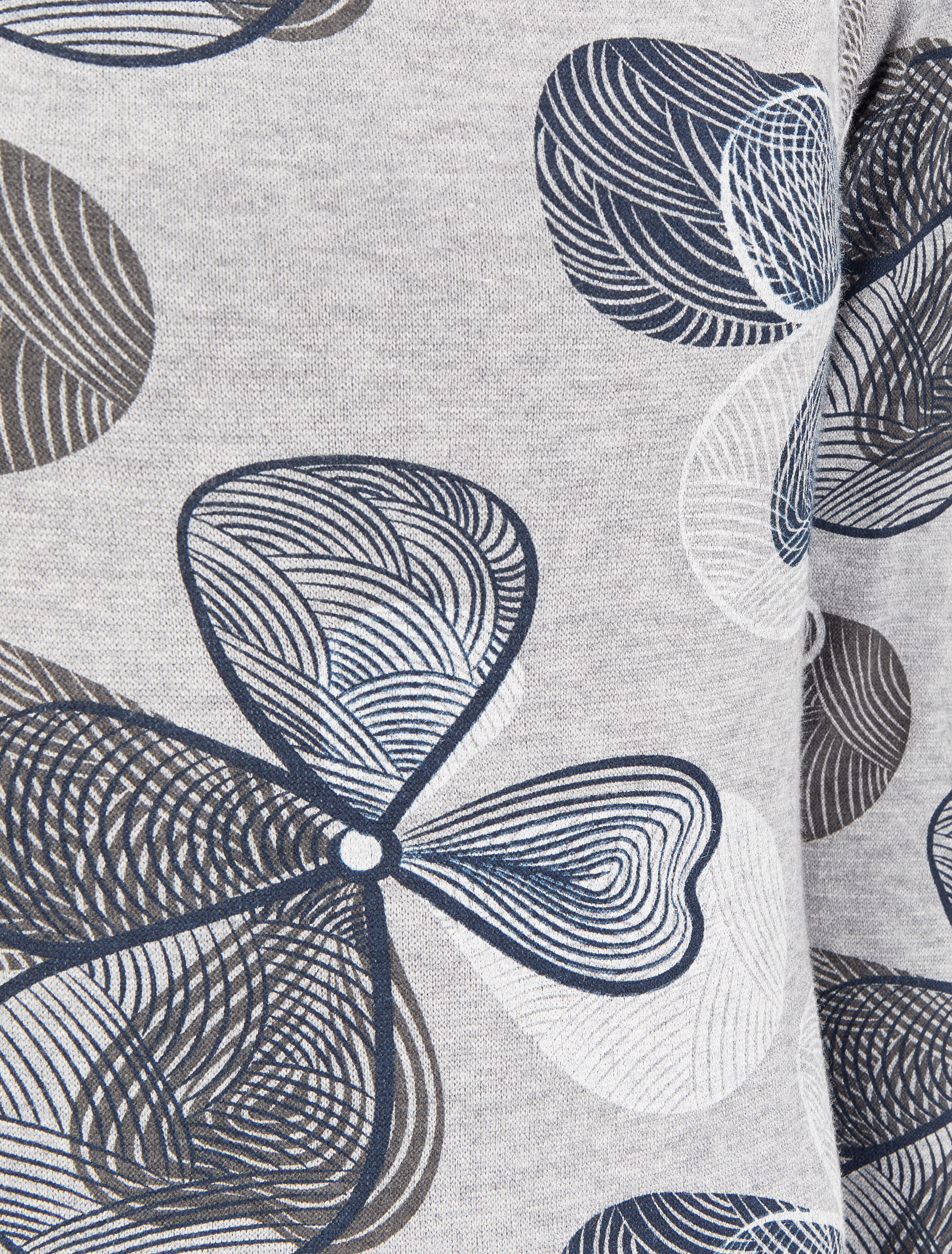 Robe dos nu à motif trèfles - Gris/bleu marine - 3