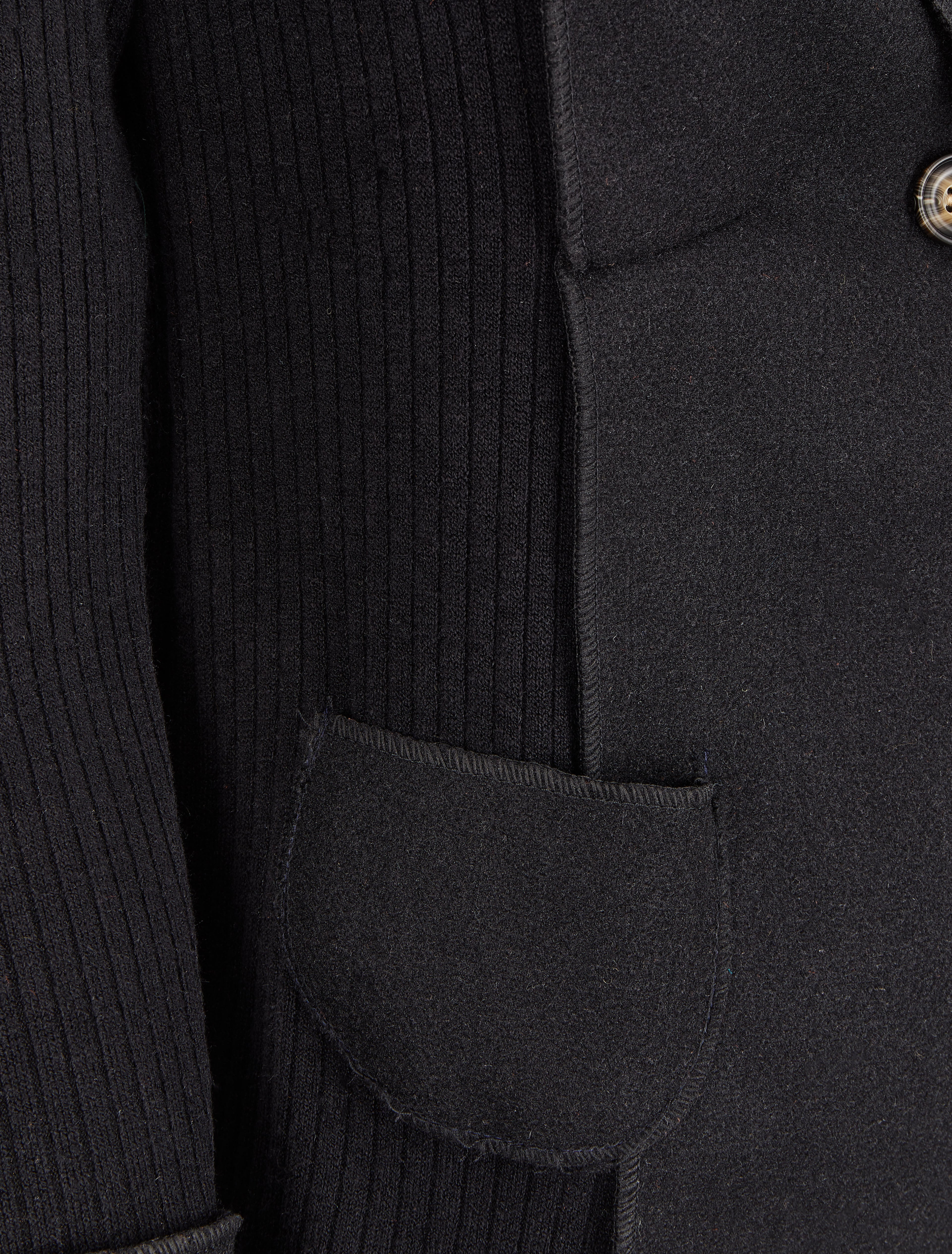 Gilet côtelé à pans asymétriques - Noir - 3