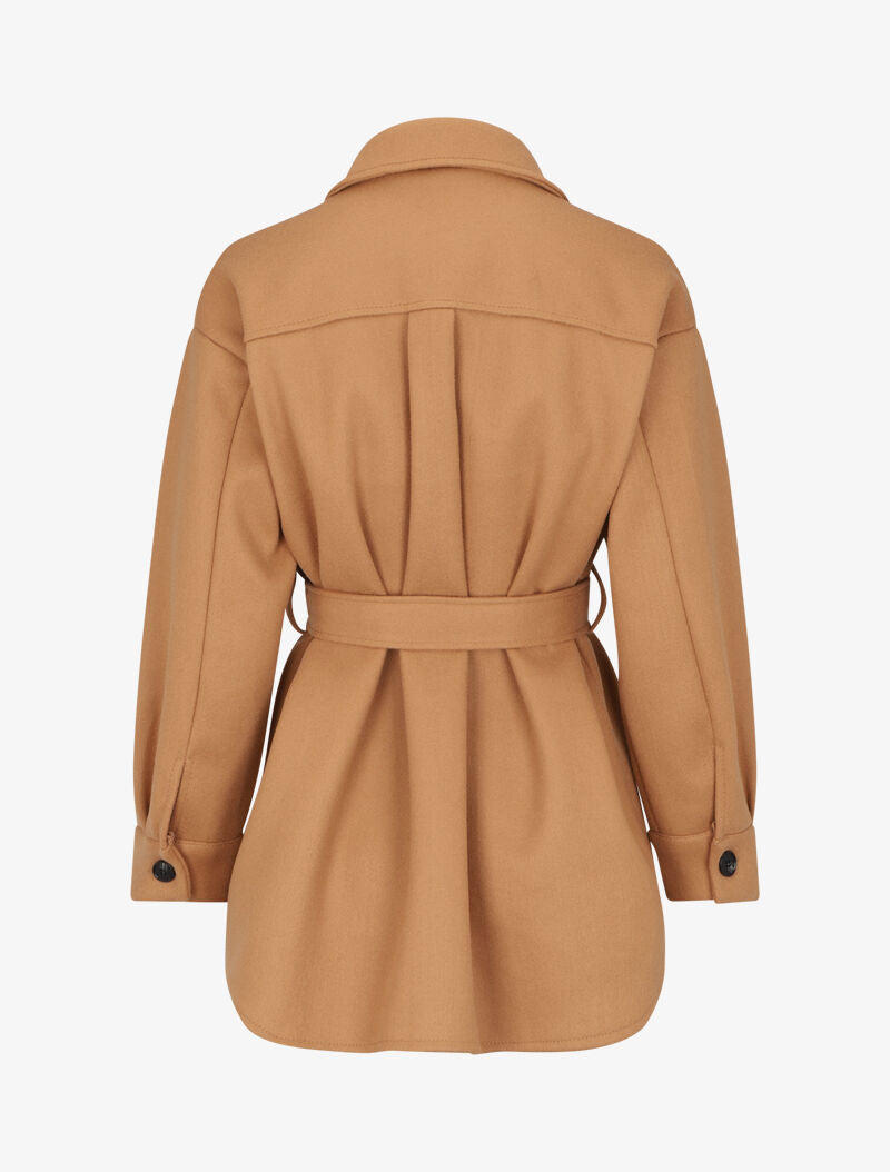 Manteau oversize à poches poitrine - Camel - 2